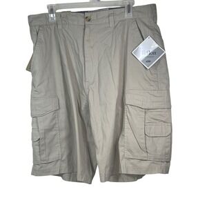 Bert Pulitzer Tradition Mens Beige Cargo Shorts Teflon Outdoor Performance 36